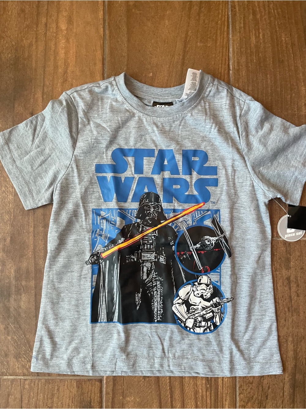 Star Wars Light Gray Tee with Blue Logo